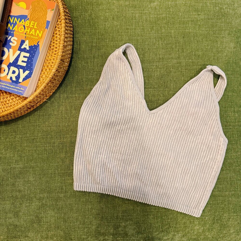 Grey Ribbed Tank Top